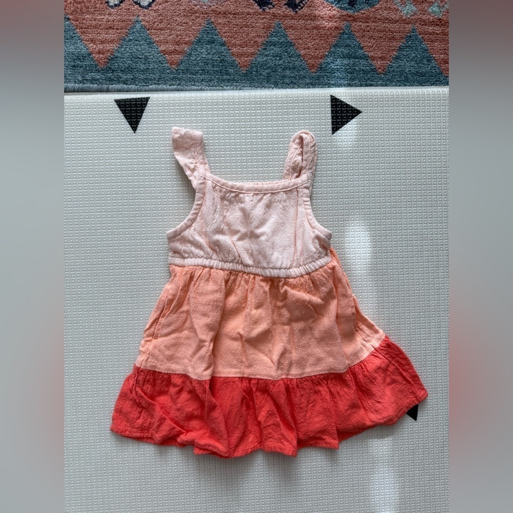 Cat & Jack|Baby girl Colorful Sleeveless Maxi Dress in pink tones•tiered ruffles